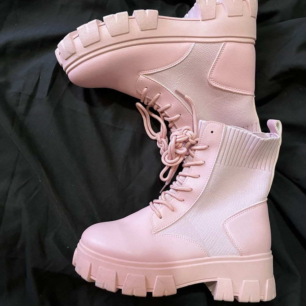 Charlotte Russe Pink Chunky Platform Boots